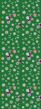 Çiçekli karalama şeklinde Raster çiçek deseni. Yeşil renkli çiçekler. Yumuşak, bahar çiçekli arka plan.