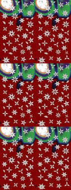 Çiçek ve yapraklı çiçek deseni. Küçük çiçekli şirin bir desen. Raster illüstrasyonu.