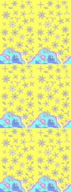 Çizim çiçek deseni duvar kağıdı, web sitesi arka planı, ambalaj kağıdı, davetiye, broşür, afiş veya web sitesi için kullanılabilir. El çizimi Raster çizimi. Karalama elementleri.