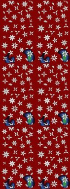 Raster çiçek desenleri çiziyor. Vadinin çiçekleri kırmızı renklerde.