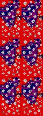 Çiçek deseni. Raster illüstrasyonu. Chichi 'nin kumaş kalıbını çiz. Renkli Bahar Teması eskiz kalıbı. Düz Çiçek Elementleri Tasarımı.