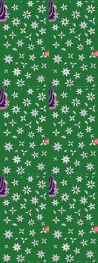 Raster illüstrasyonundaki çiçek desenli çizim. Güzel kumaş deseni. Renkli Bahar Teması eskiz kalıbı. Düz Çiçek Elementleri Tasarımı.