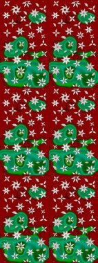 Küçük çiçekli basit bir çiçek çizimi. Kırmızı renkte sevimli çiçekler. Moda baskısı, albüm, ambalaj kağıdı ve duvar kağıdı için zarif dekoratif süslemeler. Raster illüstrasyonu.