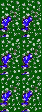 Çiçekli karalama şeklinde Raster çiçek deseni. Yumuşak, bahar çiçekli arka plan. Yeşil renkte çiçekler.