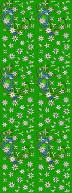 Soyut etnik raster çizim kalıbı. Kabile sanatı boho baskısı, klasik çiçek arkaplanı. Arkaplan dokusu, duvar kağıdı, yeşil renkli çiçek teması.