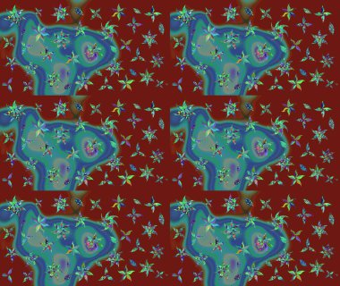 Raster çiçek izi. Klasik taslak çizimi. Çiçek kırmızısı çizim deseni.