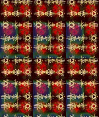 Kar taneleri deseni. Raster illüstrasyonu. Raster kar taneleri arka planda. Kar tanesi rengarenk desen. Soyut kar taneleri arkaplanda izole edilmiş düz tasarım.