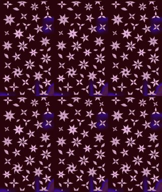 Kahverengi renkli çiçekler. Asya tekstil tarzında. Çiçek desenli çizim. Raster illüstrasyonu. Raster illüstrasyonu.