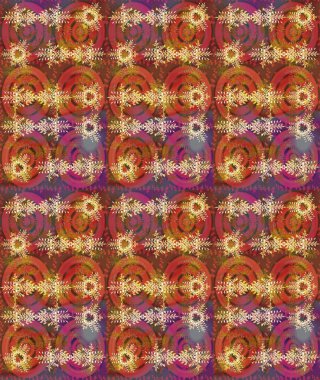 Renkli Bahar Teması eskiz kalıbı. Raster illüstrasyonu. Düz Çiçek Elementleri Tasarımı. Chichi 'nin kumaş kalıbını çiz. Çiçek deseni.