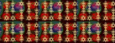 Renkli elementlerle Raster ilginç desen.