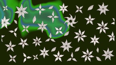 Raster çiçek desenleri çiziyor. Vadinin gri renkli çiçekleri.