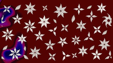 Raster Illustrasyon 'daki Çiçek Deseni' nin son moda çizimi. Güzel kumaş deseni. Renkli Yaz Temalı eskiz kalıbı. Düz Çiçek Elementleri Tasarımı.