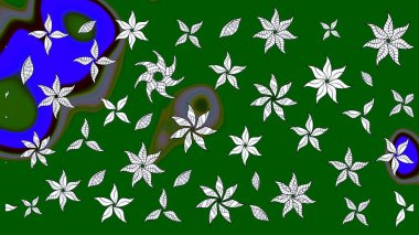 Güzel çiçek deseni. Yeşil renkli çiçekler. Renkli Bahar Teması eskiz kalıbı. Düz Çiçek Elementleri Tasarımı.