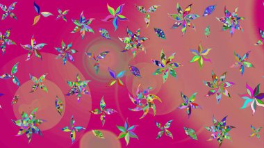 Raster çiçek desenleri çiziyor. Vadinin çiçekleri pembe renklerde.