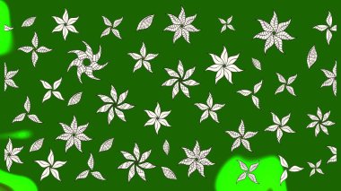 Çiçek desenli raster, yeşil çizgi grafik desenli soyut raster arkaplan. Modern stil dokusu.