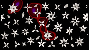 El yapımı çiçek ve bitki koleksiyonu. Raster illüstrasyonu. Eskiz tarzı siyah renkler. Şirin karalamalı çiçek desenli çizim. Raster illüstrasyonu.