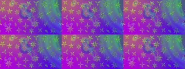 Düz Çiçek Elementleri Tasarımı. Çiçekli eskiz arkaplanı. Çocuk stili. Renkli Bahar Teması çizim şablonu.