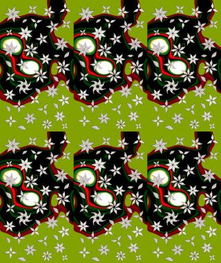 Sevimli küçük çiçek desenle. Raster resim. Çiçek desenli çiçek ve yaprakları ile.