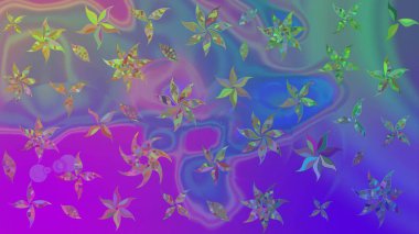 Düz Çiçek Elementleri Tasarımı. Raster illüstrasyonundaki çiçek desenli çizim. Süslü kumaş deseni. Renkli Bahar Teması çizim şablonu.