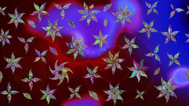 Raster illüstrasyonu. Kahverengi renklerde. Kahverengi renkte kahverengi papatya deseni.