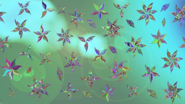 Renkli Yaz Temalı eskiz kalıbı. Düz Çiçek Elementleri Tasarımı. Sevimli çiçek raster deseni. Modaya uygun kumaş deseni.