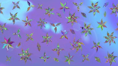 Mor renkli çiçekler suluboya tarzında. Raster illüstrasyonunda çiçek deseni çizimi.