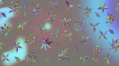 Renkli Yaz Temalı eskiz kalıbı. Düz Çiçek Elementleri Tasarımı. Modaya uygun kumaş deseni. Sevimli çiçek raster deseni.