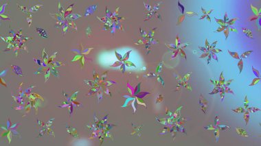 Raster resim. Güzel kumaş deseni. Doodle çiçekler ve dalları, otlar ve çiçekler. Elle çizilmiş.