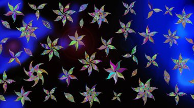 Raster suluboya çiçek deseni, narin çiçekler, siyah çiçekler, tebrik kartı şablonu. Raster Güzel kumaş deseni.