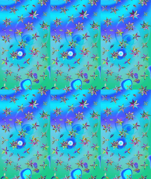 Küçük çiçekteki sevimli çiçek deseni. Mavi renkte çiçekler.