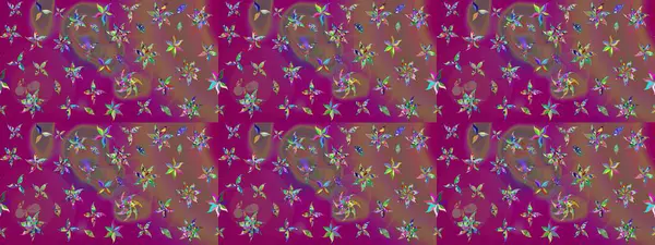 Egzotik çiçekler, mor renklerdeki botanik, parlak klasik doğa. Klasik tropikal doğal elementlerin suluboya seti. Raster illüstrasyonu.