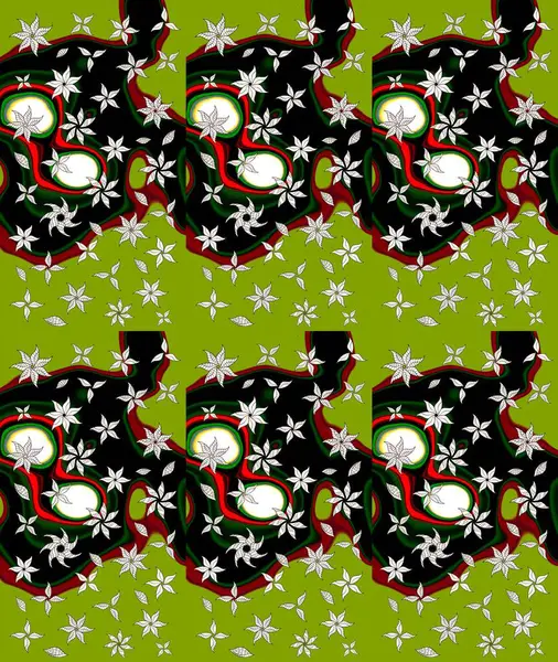 Sevimli küçük çiçek desenle. Raster resim. Çiçek desenli çiçek ve yaprakları ile.