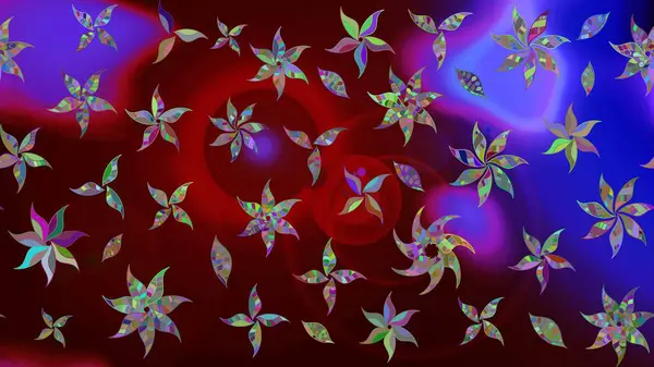 Küçük çiçekteki sevimli çiçek deseni. Robot resim. Raster illüstrasyonu.