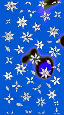 Güzel çiçek deseni. Renkli Bahar Teması eskiz kalıbı. Mavi renkli çiçekler. Düz Çiçek Elementleri Tasarımı.