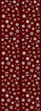 Raster illüstrasyonu. Şirin çiçekli eskiz deseni ve kırmızı renklerde yapraklar, suluboya çiçek deseni, duvar kağıdı, kart veya kumaş için fayanslı.