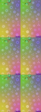 Raster illüstrasyonundaki çiçek desenli çizim. Tarafsız renklerde çiçekler.