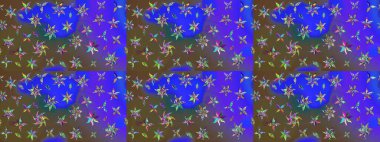 Çiçek deseni. Raster illüstrasyonu. Chichi 'nin kumaş kalıbını çiz. Renkli Bahar Teması eskiz kalıbı. Düz Çiçek Elementleri Tasarımı.