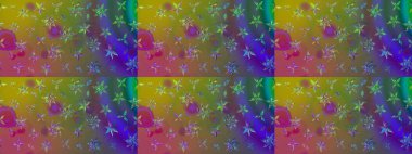 Raster Illustrasyon 'daki Çiçek Deseni' nin son moda çizimi. Düz Çiçek Elementleri Tasarımı. Güzel kumaş deseni. Renkli Yaz Teması çizim şablonu.