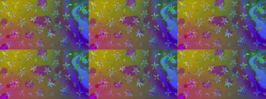 Raster illüstrasyonu. Çiçekli güzel suluboya desen. Yeşil renklerde.