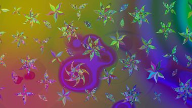 Botanik çizim kalıbı. Suluboya etkisi. Organik elementler. Raster deseni.