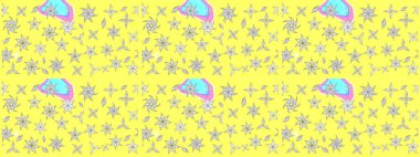 Raster çiçek desenleri çiziyor. Vadinin sarı renkli çiçekleri.