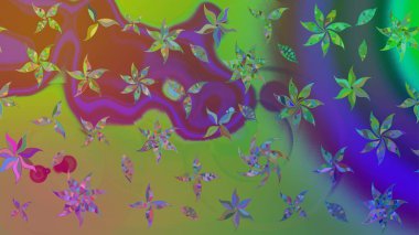 Süslü kumaş deseni. Raster deseni. Çiçekli çiçek deseni, suluboya..