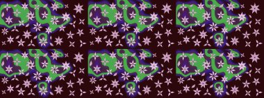 Moda baskıları için zarif bir şablon. Motley illüstrasyonu. Kahverengi çiçekli bahar çiçekleri. Küçük renkli çiçekler. Küçük çiçekte şirin desenler.