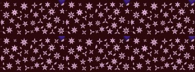 Düz Çiçek Elementleri Tasarımı. Asya tekstil tarzında. Raster illüstrasyonu. Çiçek desenli çizim. Kahverengi renkli çiçekler. Renkli Bahar Teması çizim şablonu.