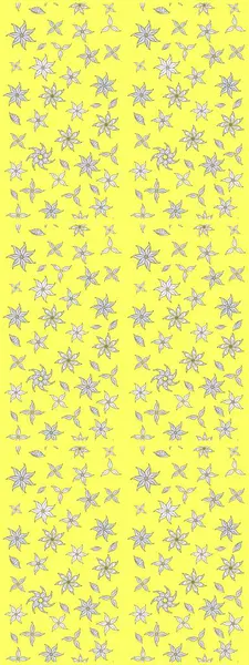 Renkli Yaz Temalı eskiz kalıbı. Düz Çiçek Elementleri Tasarımı. Sarı renkli çiçekler. Raster illüstrasyonunda çiçek deseni çizimi.