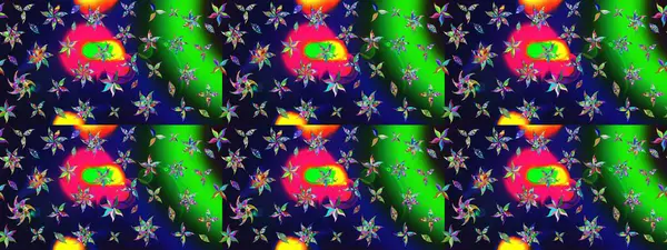 El çizimi Raster çizimi. Parlak elementlerin. Çizim çiçek deseni duvar kağıdı, web sitesi arkaplanı, paket kağıdı, davetiye, broşür, pankart veya web sitesi için kullanılabilir.