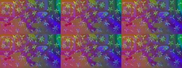 Çiçekli karalama şeklinde Raster çiçek deseni. Mor renkli çiçekler. Yumuşak, bahar çiçekli arka plan.