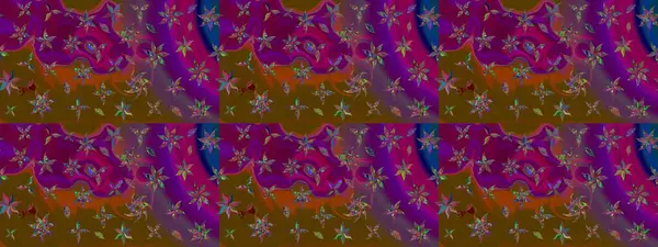 Küçük bir çiçekte eskiz deseni. Güzel kumaş deseni. Raster illüstrasyonu. Güzel çiçek arkaplanı..