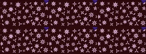 Düz Çiçek Elementleri Tasarımı. Asya tekstil tarzında. Raster illüstrasyonu. Çiçek desenli çizim. Kahverengi renkli çiçekler. Renkli Bahar Teması çizim şablonu.