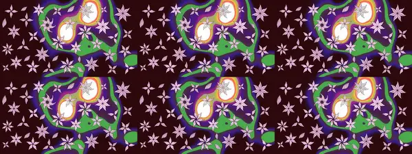 Güzel çiçek deseni. Düz Çiçek Elementleri Tasarımı. Kahverengi renkli çiçekler. Renkli Bahar Teması çizim şablonu.